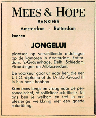 De advertentie in een huis- aan huisblad, waar Broer Hans met succes op reageerde.