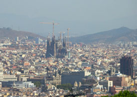 Uitzicht over Barcola. De Sagrada Familia prijkt overal bovenuit.