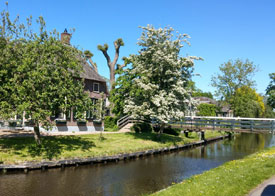 Ten westen van Giethoorn vind je Dwarsgracht. Ook allang geen boerendorp meer, maar hier zijn nauwelijks toeristen te bekennen. Dat zal wel bewust beleid zijn.