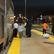 Even pauze op het kale, maar redelijk onderhouden station van Salt Lake City.