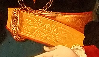 Detail van de riem van Elisabeth. Hier toont Bruyn zich een ware meester in het kleinste dtail.