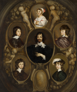 Portret van Constantijn Huygens (1596-1687) en zijn vijf kinderen