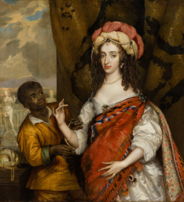 Postuum portret van Maria I Stuart (1631 - 1660) met een bediende