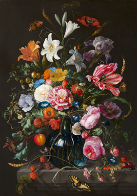 Vaas met Bloemen - Schilderij van Jan Davidsz de Heem uit 1670 waaruit Nadia van Luijk haar inspiratie heeft geput voor de muurschildering.